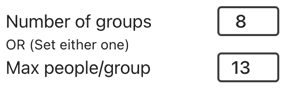 Number of groups setting