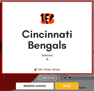 NFL Picker Wheel - Pick a Random NFL Team with Spinner
