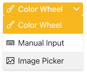 Color wheel input method button