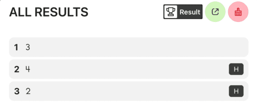 All number results history