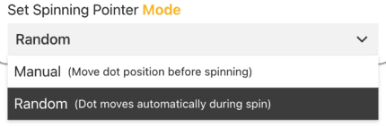 Color wheel spinning pointer