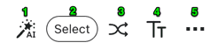 Main mode inputs section action buttons