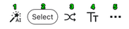 Main mode inputs section action buttons