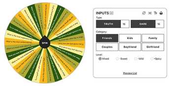 Truth or Dare Picker Wheel
