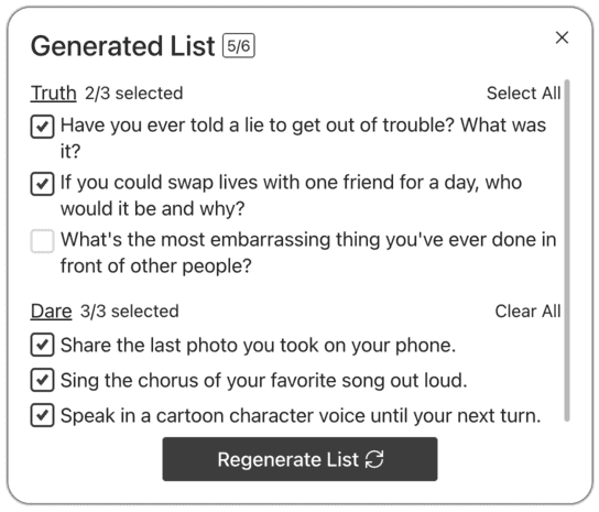 Generated List