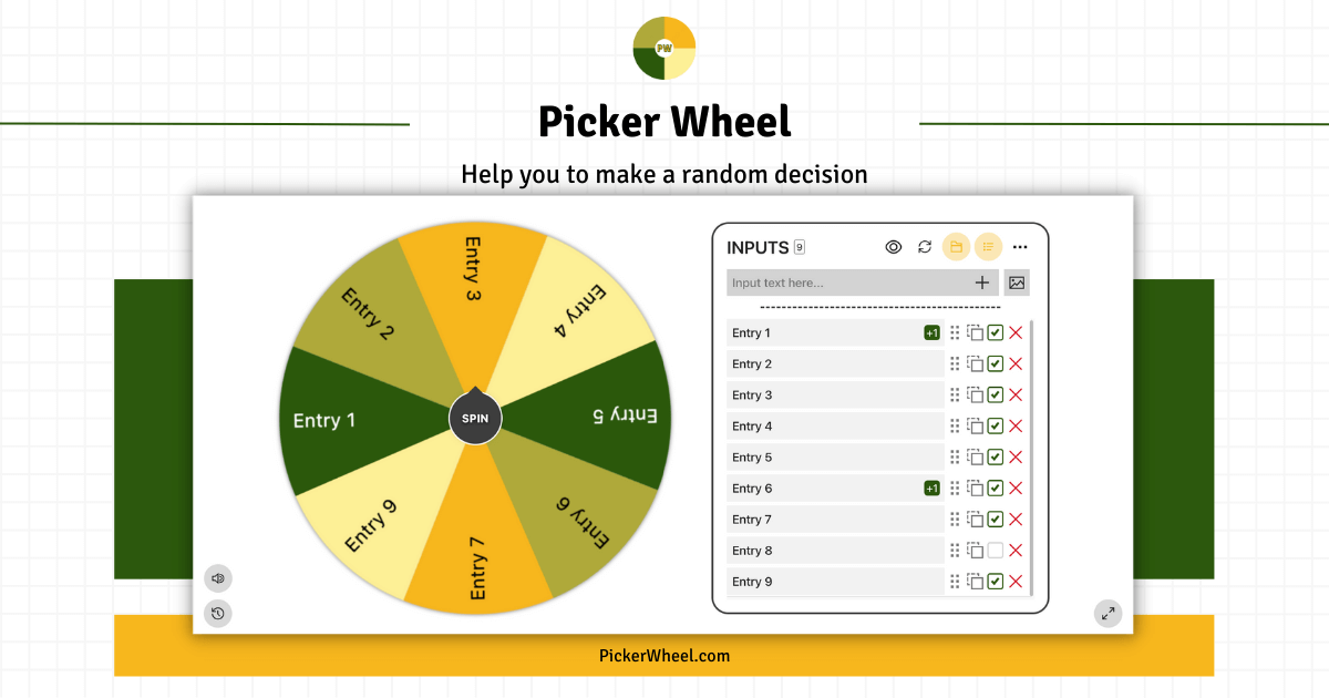 Picker Wheel - Spin the Wheel to Decide a Random Choice