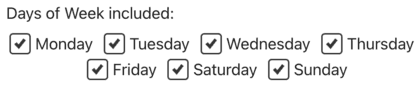 Date generator days of week