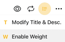 Enable or disable weight